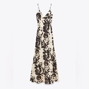 Zara Satin Effect Print Dress
